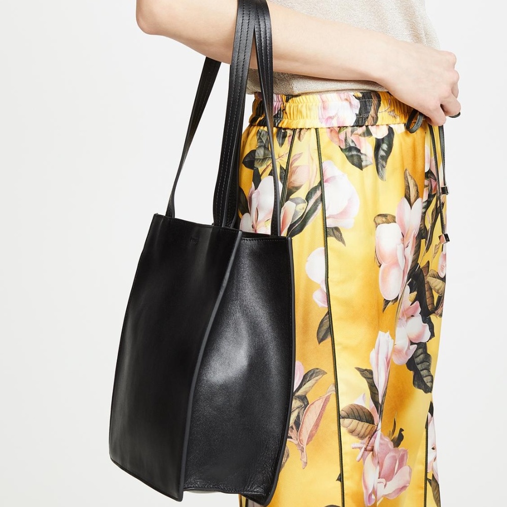 Baggu Black Leather Shopping Tote